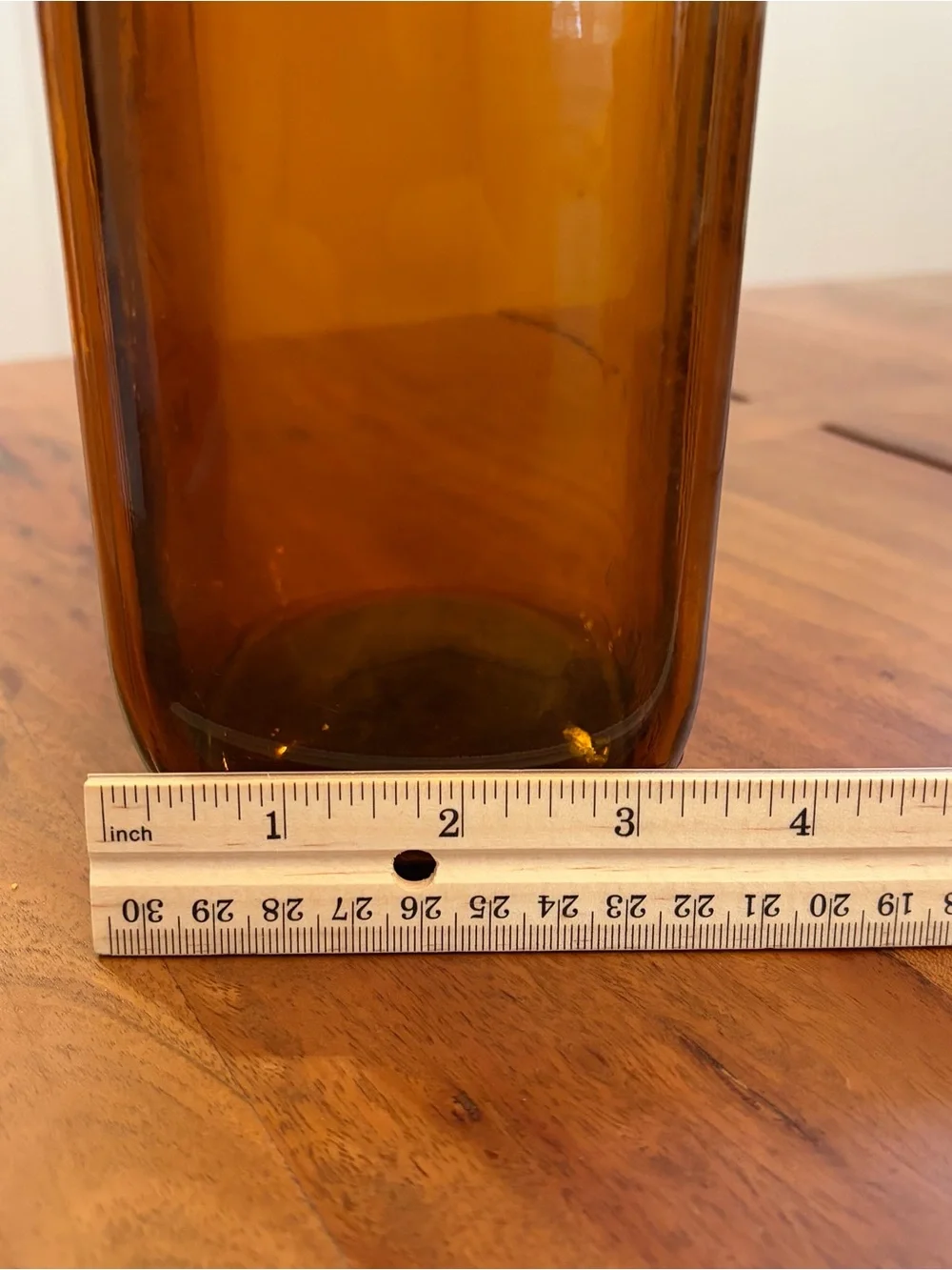 Vintage Gail Borden Amber Glass Half Gallon Milk Bottle 2 Quart 1950s Pyro Rare